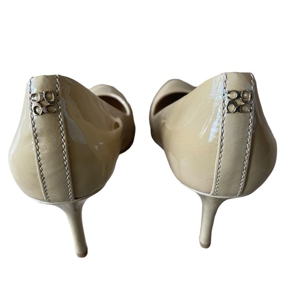 Coach Q 1769 Nala Nude Patent Leather Heels Size 9 - Picture 5 of 9